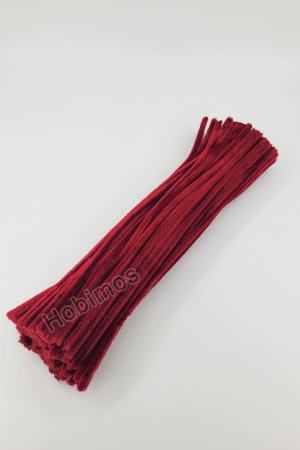 20 Adet Bordo Şönil 30cm, Tüylü Peluş Kadife Tel, Oyuncak, El İşi, Çiçek, Süsleme