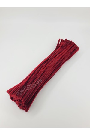 20 Adet Bordo Şönil 30cm, Tüylü Peluş Kadife Tel, Oyuncak, El İşi, Çiçek, Süsleme