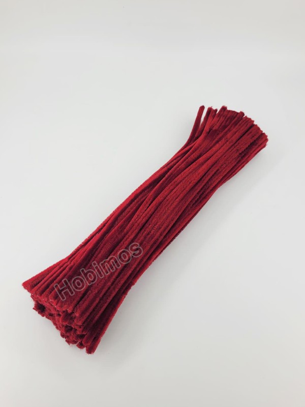 20 Adet Bordo Şönil 30cm, Tüylü Peluş Kadife Tel, Oyuncak, El İşi, Çiçek, Süsleme