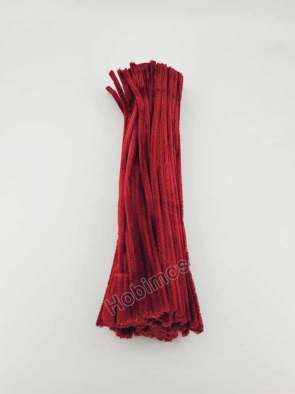20 Adet Bordo Şönil 30cm, Tüylü Peluş Kadife Tel, Oyuncak, El İşi, Çiçek, Süsleme