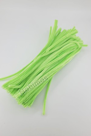 20 Adet Fıstık Yeşil Renkli Şönil 30cm, Tüylü Peluş Kadife Tel, Oyuncak, El İşi, Çiçek, Süsleme
