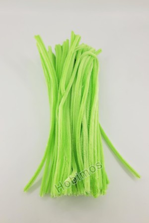 20 Adet Fıstık Yeşil Renkli Şönil 30cm, Tüylü Peluş Kadife Tel, Oyuncak, El İşi, Çiçek, Süsleme