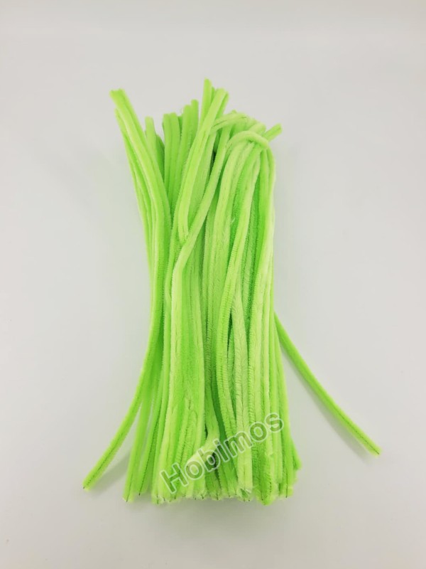 20 Adet Fıstık Yeşil Renkli Şönil 30cm, Tüylü Peluş Kadife Tel, Oyuncak, El İşi, Çiçek, Süsleme