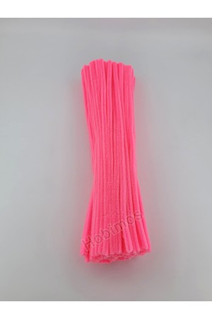 20 Adet Fuşya Şönil 30cm, Tüylü Peluş Kadife Tel, Oyuncak, El İşi, Çiçek, Süsleme