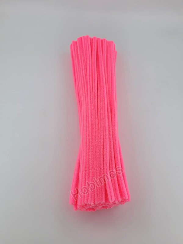 20 Adet Fuşya Renkli Şönil 30cm, Tüylü Peluş Kadife Tel, Oyuncak, El İşi, Çiçek, Süsleme