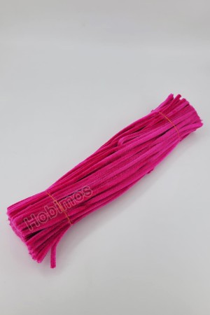20 Adet Koyu Pembe Şönil 30cm, Tüylü Peluş Kadife Tel, Oyuncak, El İşi, Çiçek, Süsleme