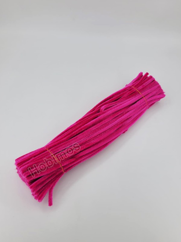 20 Adet Koyu Pembe Renkli Şönil 30cm, Tüylü Peluş Kadife Tel, Oyuncak, El İşi, Çiçek, Süsleme