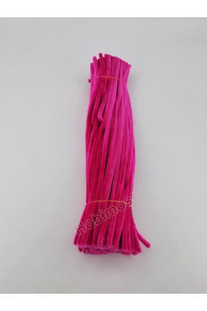 20 Adet Koyu Pembe Şönil 30cm, Tüylü Peluş Kadife Tel, Oyuncak, El İşi, Çiçek, Süsleme