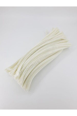 20 Adet Krem Şönil 30cm, Tüylü Peluş Kadife Tel, Oyuncak, El İşi, Çiçek, Süsleme