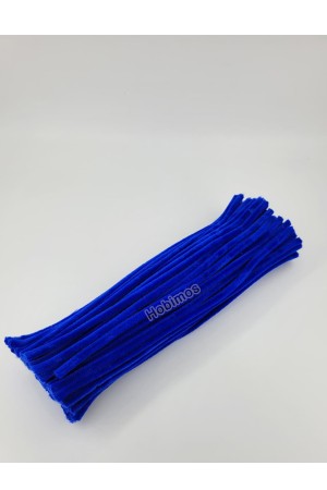 20 Adet Lacivert Şönil 30cm, Tüylü Peluş Kadife Tel, Oyuncak, El İşi, Çiçek, Süsleme