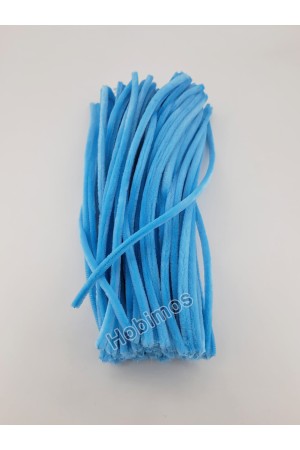 20 Adet Mavi Şönil 30cm, Tüylü Peluş Kadife Tel, Oyuncak, El İşi, Çiçek, Süsleme