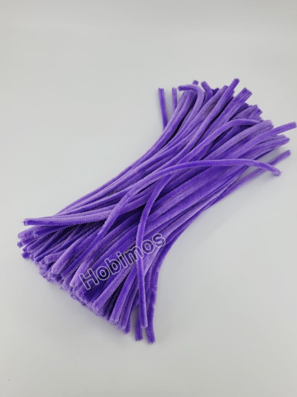 20 Adet Mor Şönil 30cm, Tüylü Peluş Kadife Tel, Oyuncak, El İşi, Çiçek, Süsleme