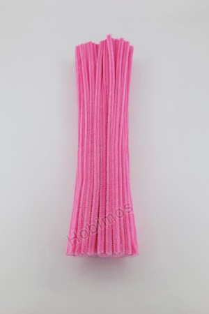 20 Adet Pembe Renkli Şönil 30cm, Tüylü Peluş Kadife Tel, Oyuncak, El İşi, Çiçek, Süsleme
