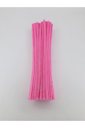 20 Adet Pembe Şönil 30cm, Tüylü Peluş Kadife Tel, Oyuncak, El İşi, Çiçek, Süsleme
