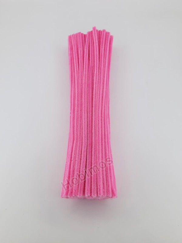 20 Adet Pembe Renkli Şönil 30cm, Tüylü Peluş Kadife Tel, Oyuncak, El İşi, Çiçek, Süsleme