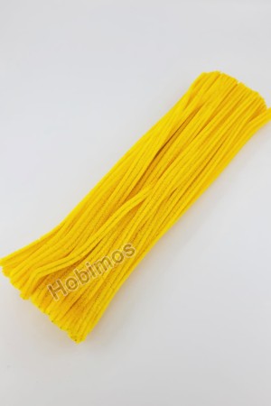 20 Adet Sarı Şönil 30cm, Tüylü Peluş Kadife Tel, Oyuncak, El İşi, Çiçek, Süsleme