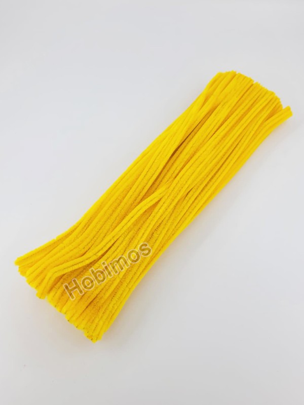 20 Adet Sarı Şönil 30cm, Tüylü Peluş Kadife Tel, Oyuncak, El İşi, Çiçek, Süsleme