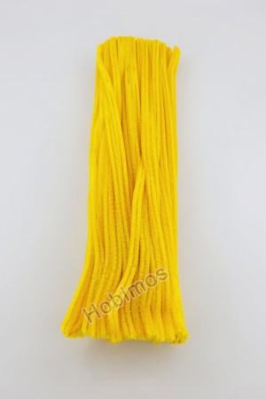 20 Adet Sarı Şönil 30cm, Tüylü Peluş Kadife Tel, Oyuncak, El İşi, Çiçek, Süsleme