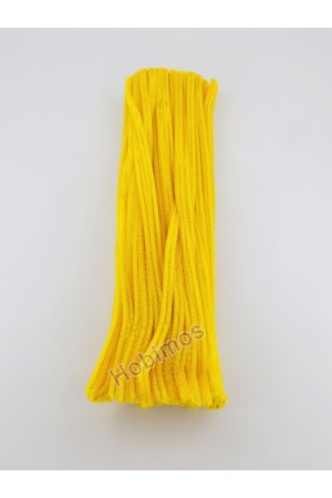 20 Adet Sarı Şönil 30cm, Tüylü Peluş Kadife Tel, Oyuncak, El İşi, Çiçek, Süsleme