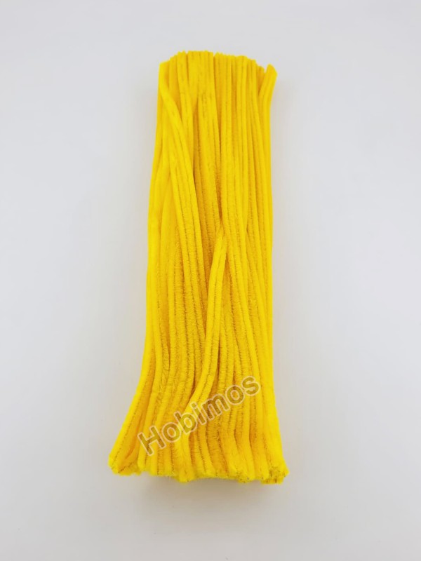 20 Adet Sarı Şönil 30cm, Tüylü Peluş Kadife Tel, Oyuncak, El İşi, Çiçek, Süsleme
