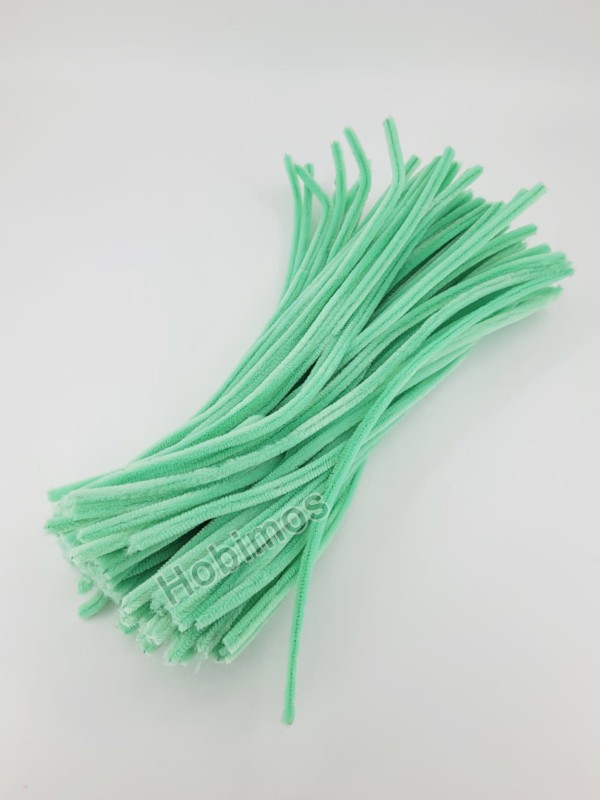 20 Adet Su Yeşili Renkli Şönil 30cm, Tüylü Peluş Kadife Tel, Oyuncak, El İşi, Çiçek, Süsleme