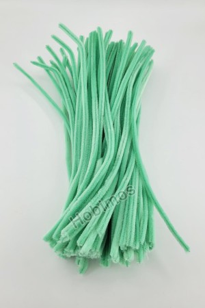 20 Adet Su Yeşili Renkli Şönil 30cm, Tüylü Peluş Kadife Tel, Oyuncak, El İşi, Çiçek, Süsleme