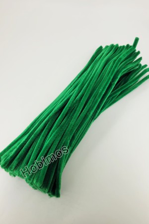 20 Adet Yeşil Şönil 30cm, Tüylü Peluş Kadife Tel, Oyuncak, El İşi, Çiçek, Süsleme