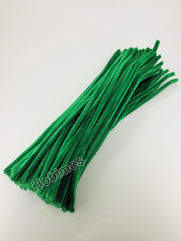 20 Adet Yeşil Şönil 30cm, Tüylü Peluş Kadife Tel, Oyuncak, El İşi, Çiçek, Süsleme