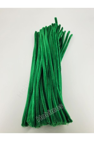 20 Adet Yeşil Şönil 30cm, Tüylü Peluş Kadife Tel, Oyuncak, El İşi, Çiçek, Süsleme