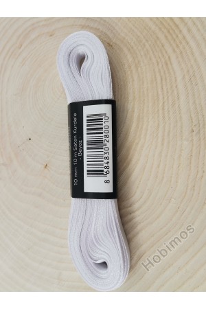1 cm 10 Metre Beyaz Saten Kurdele, Bohça, Çeyiz, Özel Gün, Hediye, Süsleme Kurdelesi