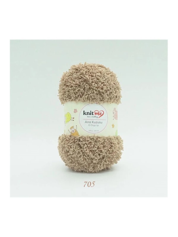 705 Sütlü Kahve Ana Kuzusu Battaniye Hırka El Örgü İpi 100 Gr.100 Mt.  