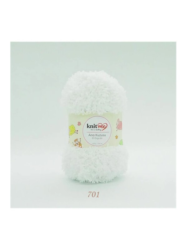 701 Beyaz Ana Kuzusu Battaniye Hırka El Örgü İpi 100 Gr.100 Mt.