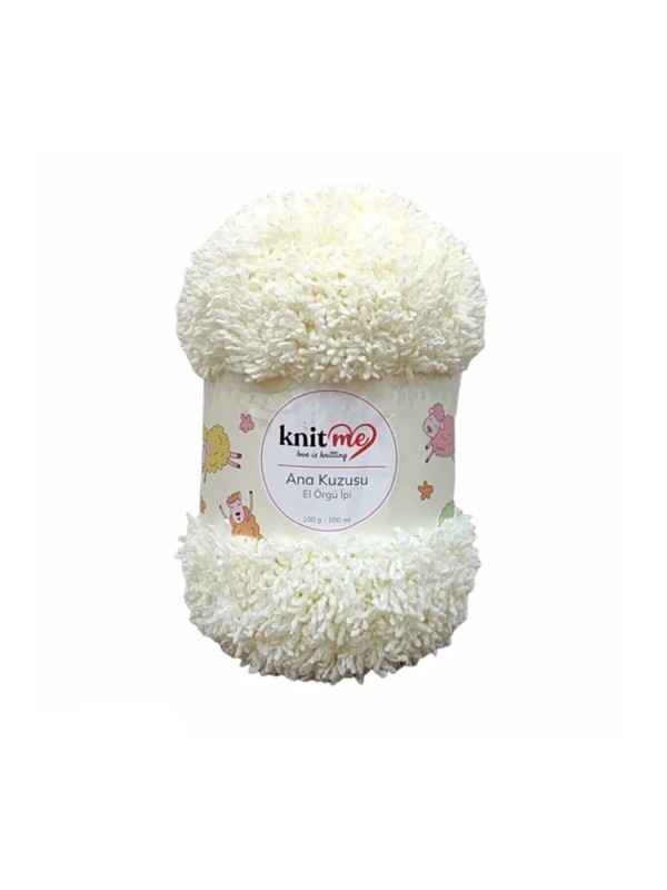 702 Krem Ana Kuzusu Battaniye Hırka El Örgü İpi 100 Gr.100 Mt.  