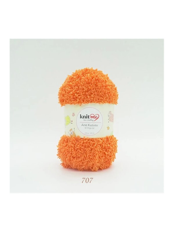 707 Turuncu Ana Kuzusu Battaniye Hırka El Örgü İpi 100 Gr.100 Mt.  