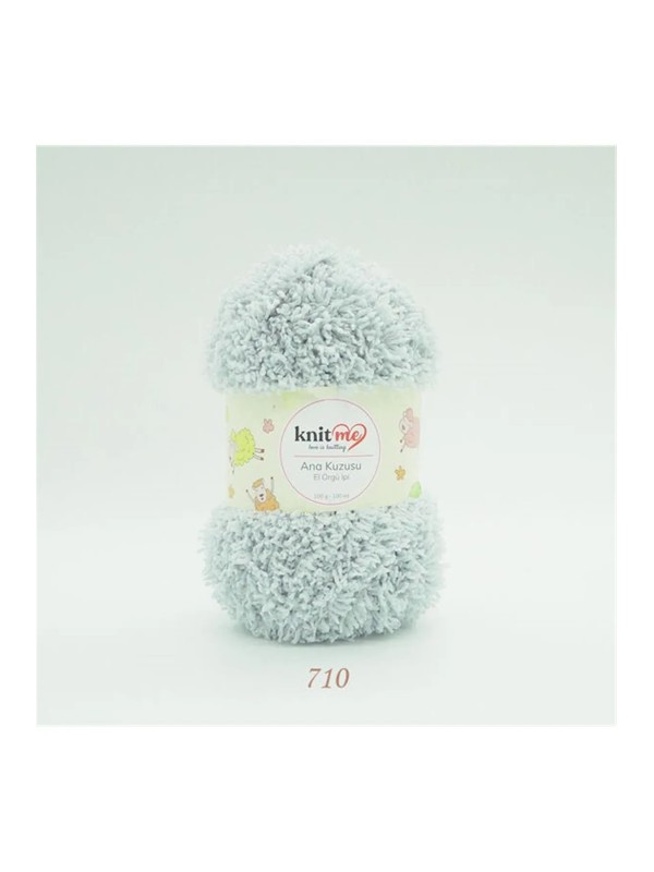 710 Duman Gri Ana Kuzusu Battaniye Hırka El Örgü İpi 100 Gr.100 Mt.  