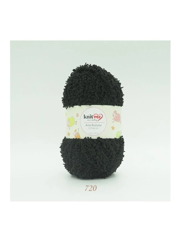 720 Siyah Ana Kuzusu Battaniye Hırka El Örgü İpi 100 Gr.100 Mt.  