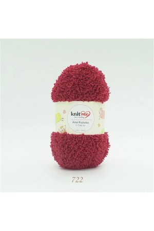 722 Vişne Ana Kuzusu Battaniye Hırka El Örgü İpi 100 Gr.100 Mt.  