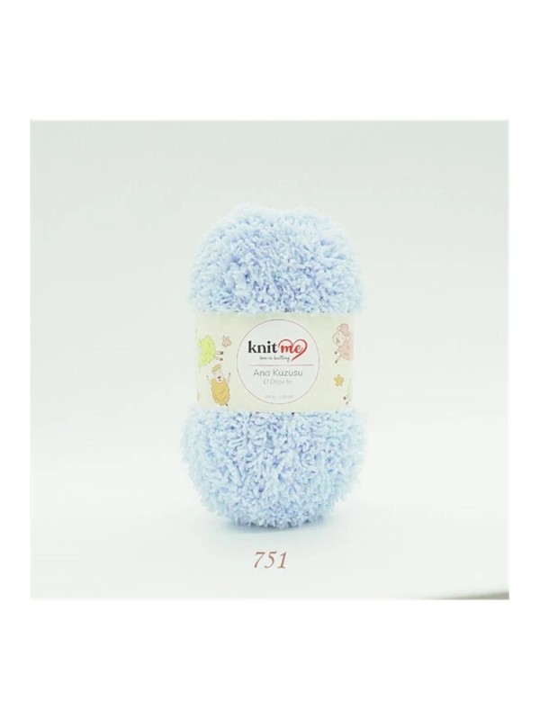 751 Bebe Mavi Ana Kuzusu Battaniye Hırka El Örgü İpi 100 Gr.100 Mt.  