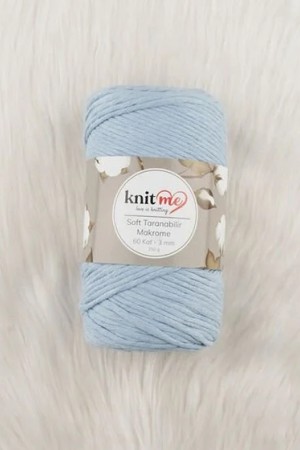 Knit Me Soft Taranabilir Makrome İpi 60 kat 3 mm 9604 Bebe Mavi