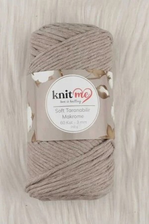 Knit Me Soft Taranabilir Makrome İpi 60 Kat 3 mm 10302 Bej