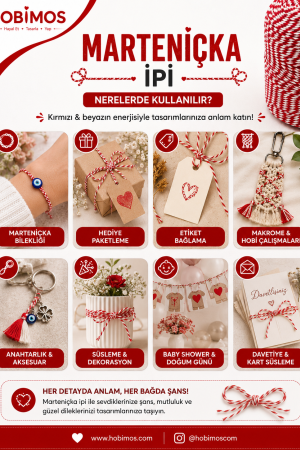 Kırmızı Beyaz Marteniçka İpi, Şans, Bileklik, Mart İpi, Hediye Paketleme İpi