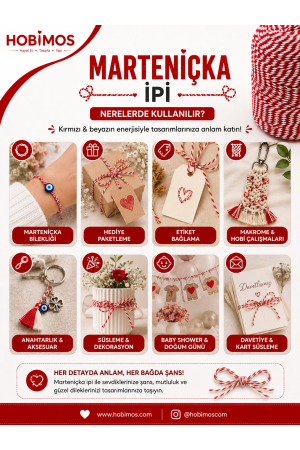 Kırmızı Beyaz Marteniçka İpi, Şans, Bileklik, Mart İpi, Hediye Paketleme İpi