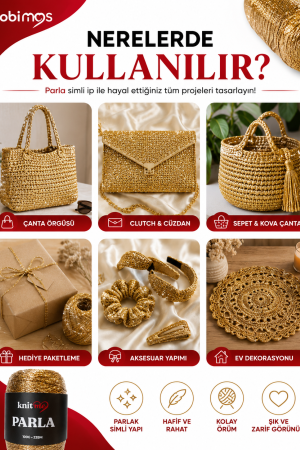 Parla Gold Renk 100 Gram 235 Metre Simli İp - Paketleme İpi - Süs İpi Parla Gold Renk 100 Gram 235 Metre Simli İp - Paketleme İpi - Süs İpi