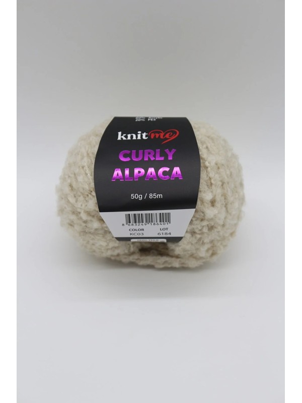 03 Krem - Alpaca Ve Yün Karışımlı Kıvırcık Dokulu Yumuşak Peluş İp