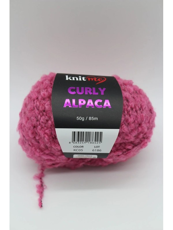05 Pembe - Alpaca Ve Yün Karışımlı Kıvırcık Dokulu Yumuşak Peluş İp