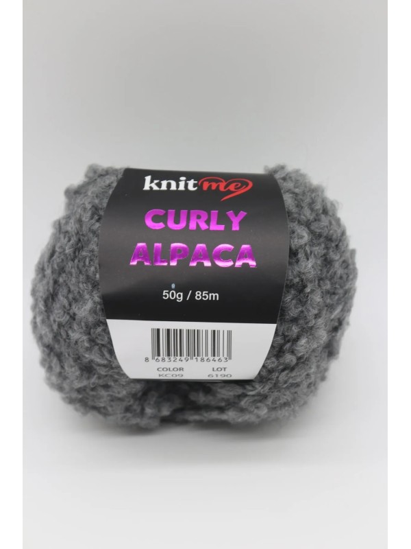 09 Gri - Alpaca Ve Yün Karışımlı Kıvırcık Dokulu Yumuşak Peluş İp