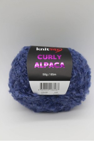 11 Mavi - Alpaca Ve Yün Karışımlı Kıvırcık Dokulu Yumuşak Peluş İp
