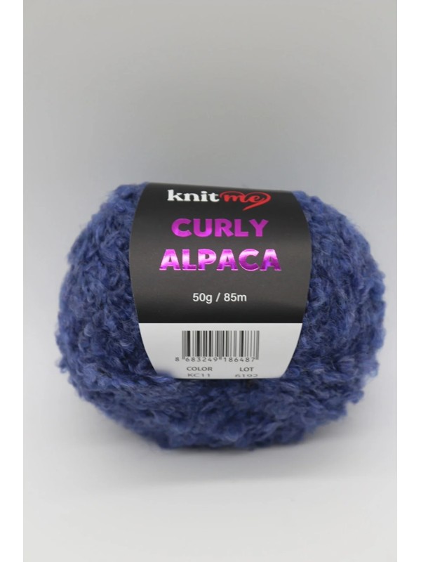 11 Mavi - Alpaca Ve Yün Karışımlı Kıvırcık Dokulu Yumuşak Peluş İp