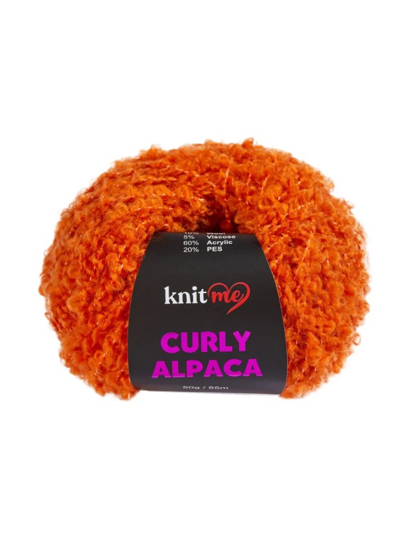 13 Turuncu - Alpaca Ve Yün Karışımlı Kıvırcık Dokulu Yumuşak Peluş İp