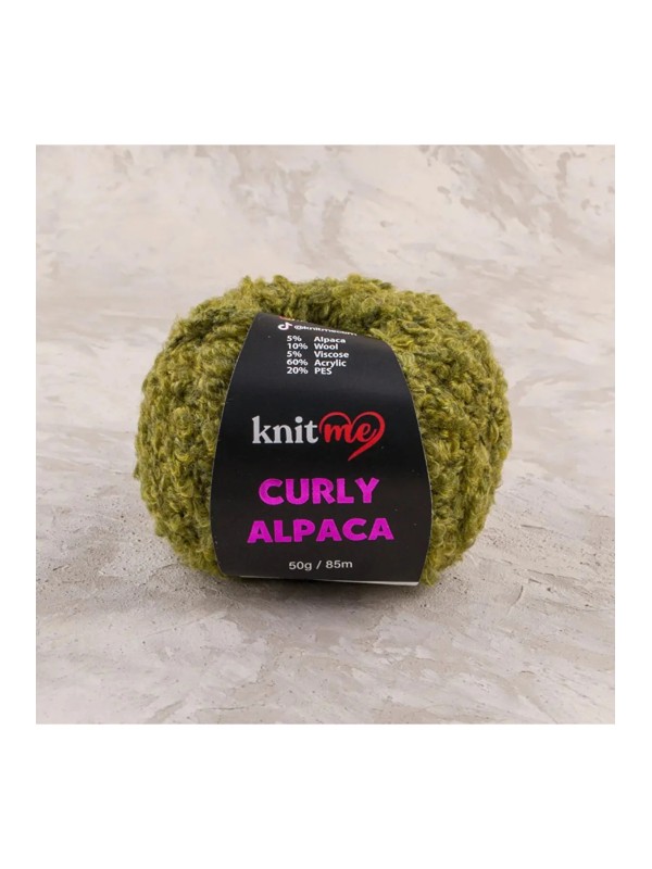 15 Yeşil- Alpaca Ve Yün Karışımlı Kıvırcık Dokulu Yumuşak Peluş İp